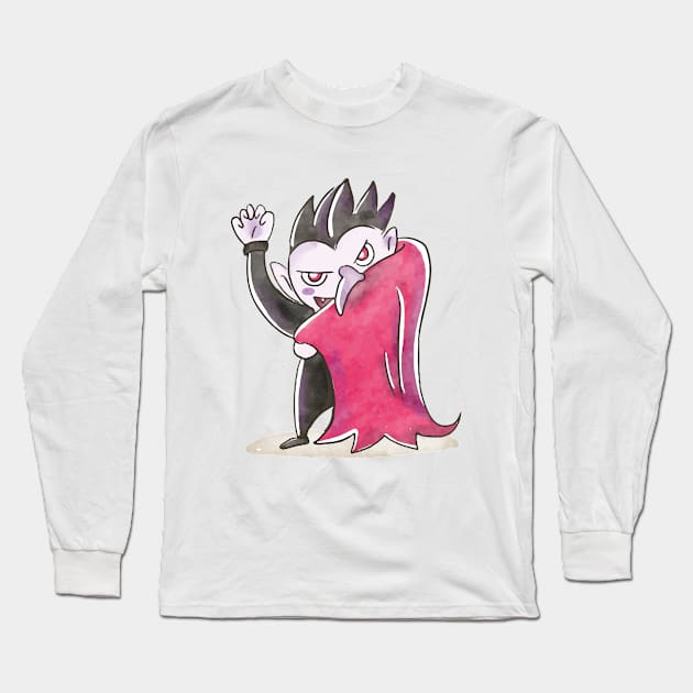 Halloween Vampire Long Sleeve T-Shirt by Dmitriy